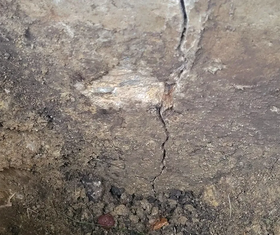 Basement Crack Repair Progress in Boston, MA