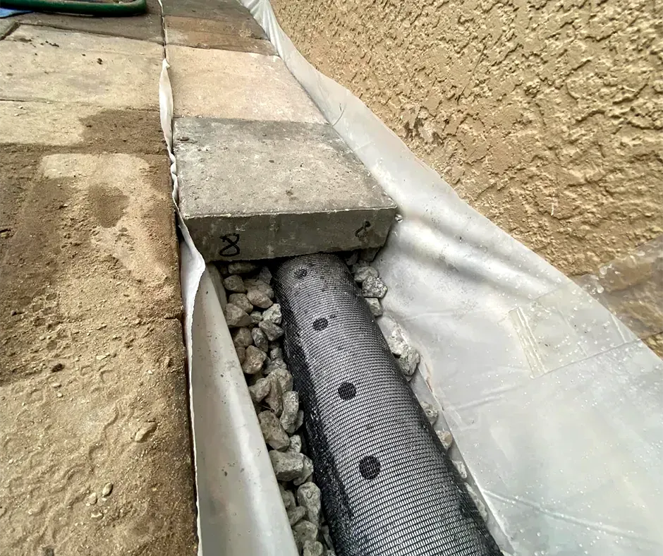 Drainage Setup for French Drain Installation in Boston, MA Drainage Setup for French Drain Installation in Boston, MA