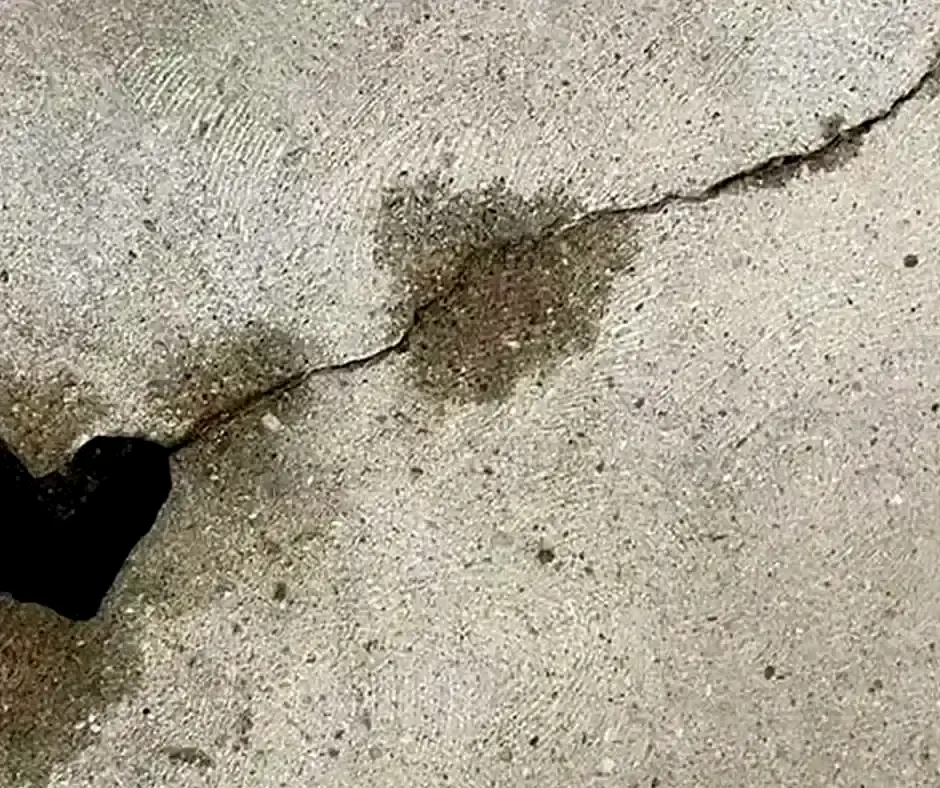 Interior wall with exposed Basement Crack Repair Boston, MA