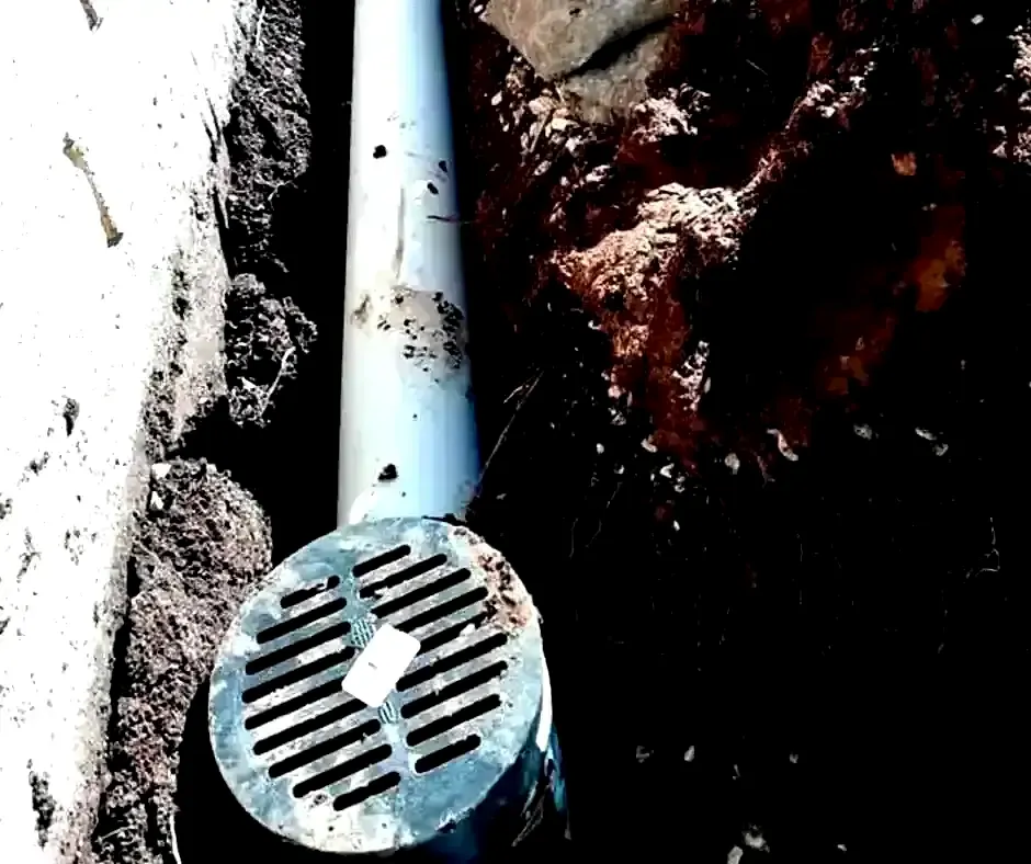 Partially dug trench French Drain Installation Boston, MA Partially dug trench French Drain Installation Boston, MA